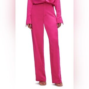 Good American -fuchsia bootcut satin pant